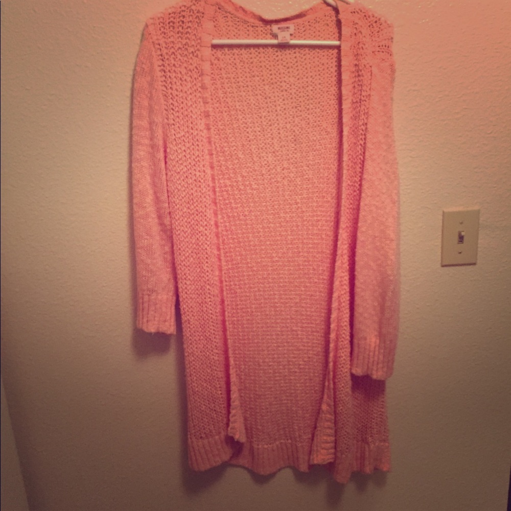 Pink, knit cardigan